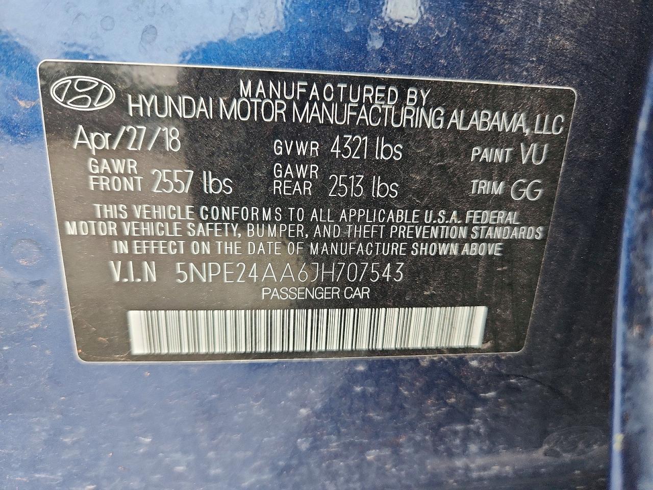 2018 HYUNDAI SONATA