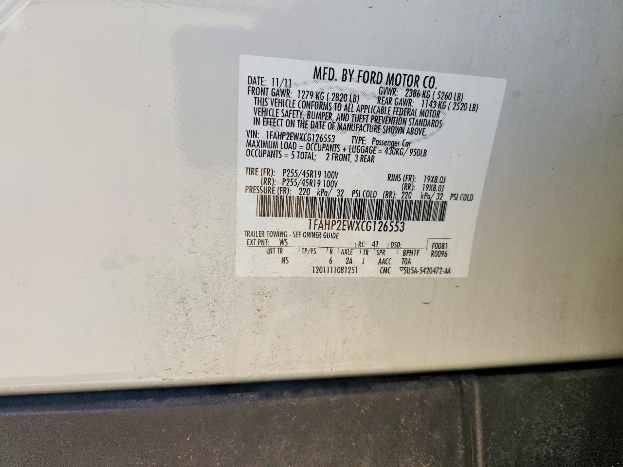 2012 FORD ALL Models