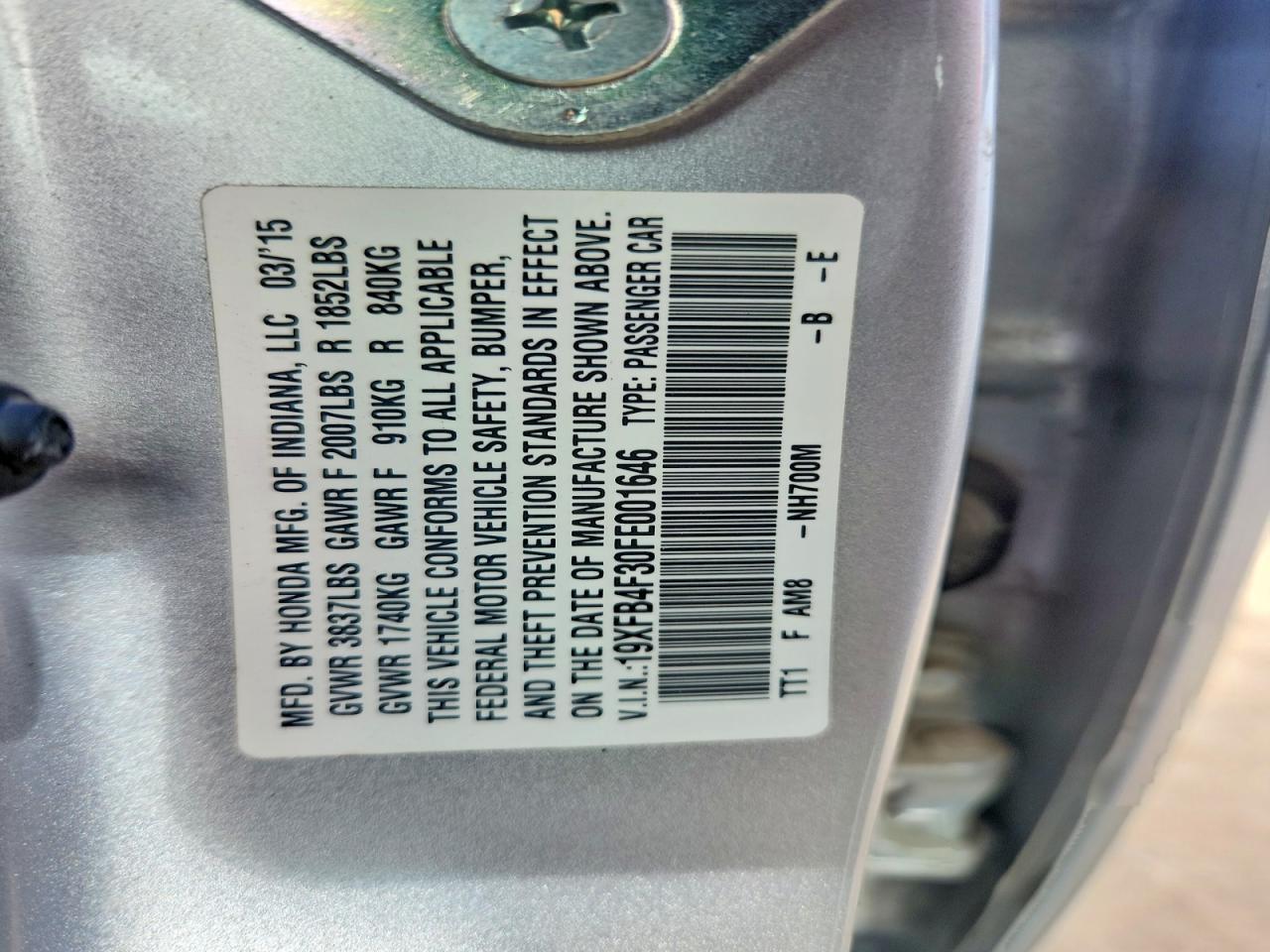 2015 HONDA CIVIC
