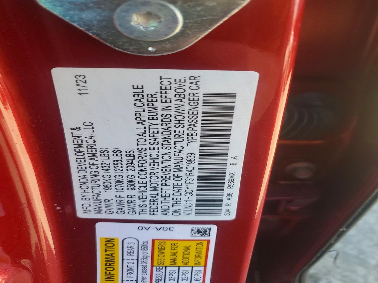 2024 HONDA ACCORD