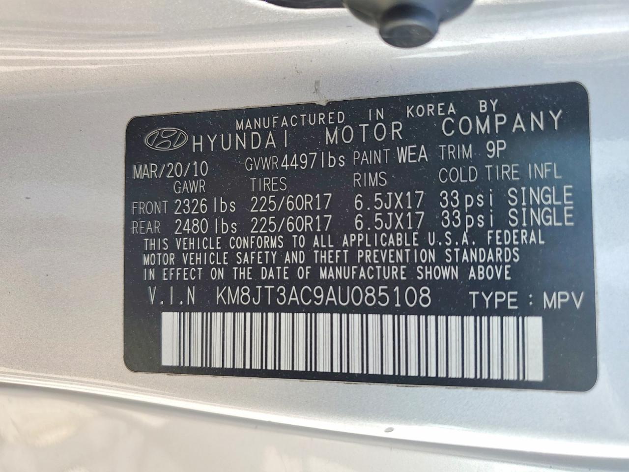 2010 HYUNDAI TUCSON