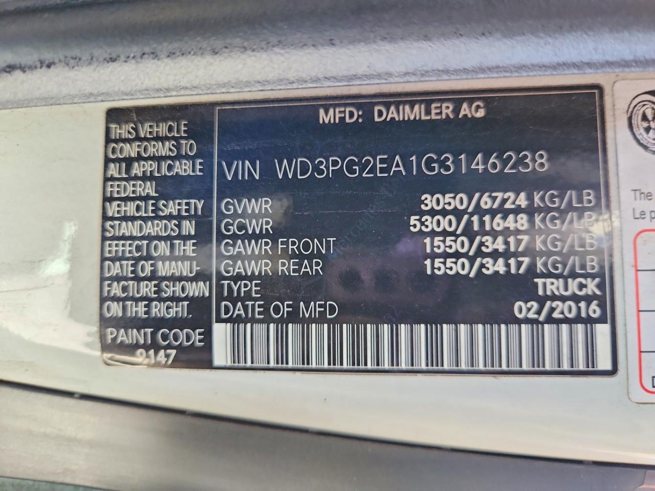 2016 MERCEDES-BENZ METRIS