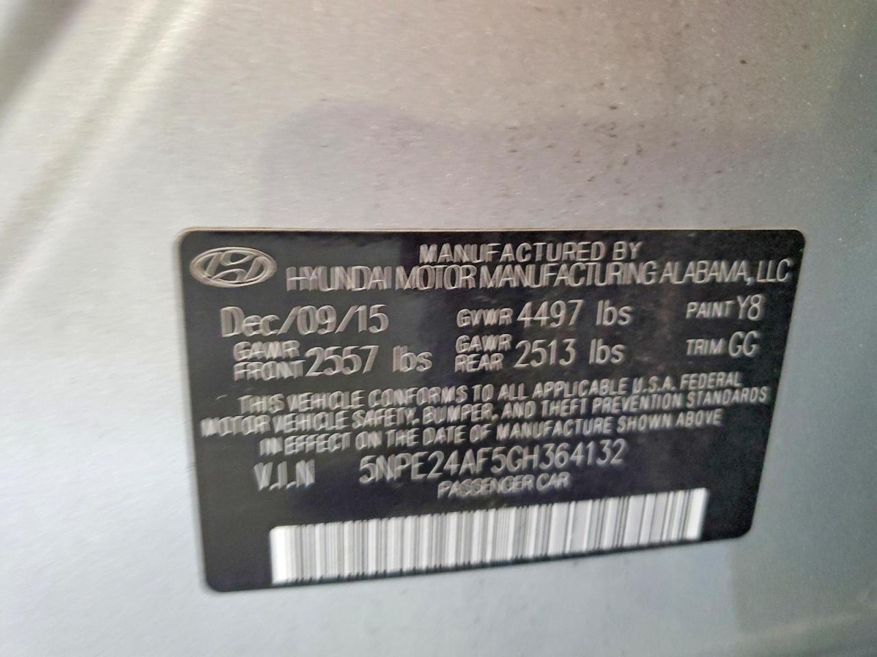 2016 HYUNDAI SONATA