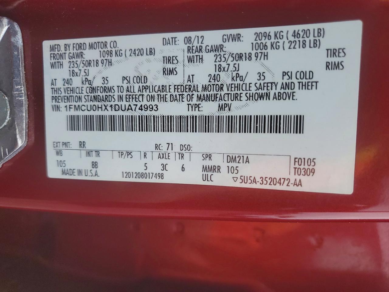 2013 FORD ESCAPE