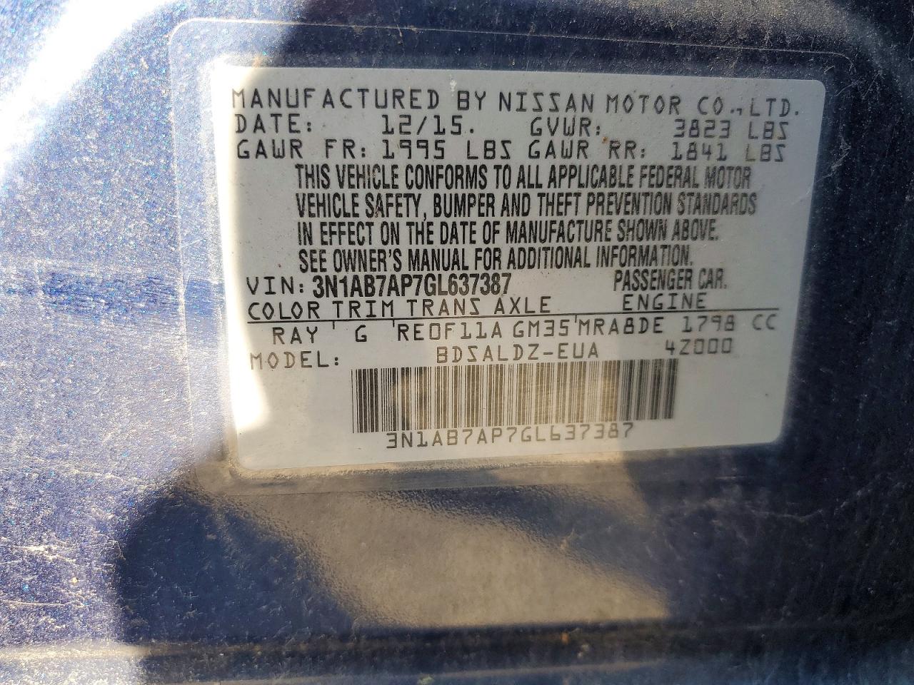 2016 NISSAN SENTRA