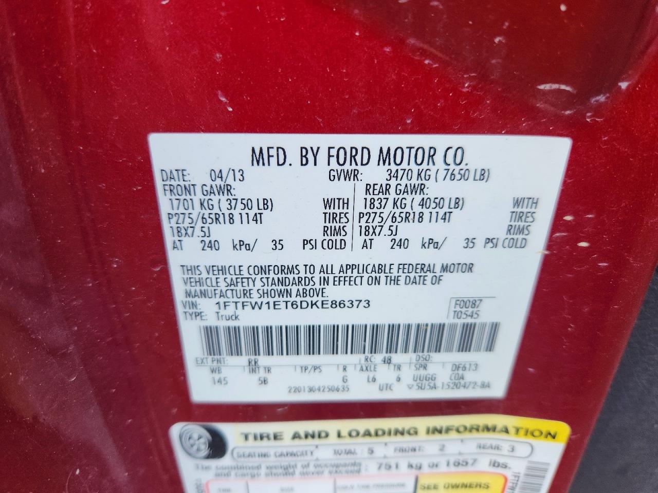 2013 FORD F150