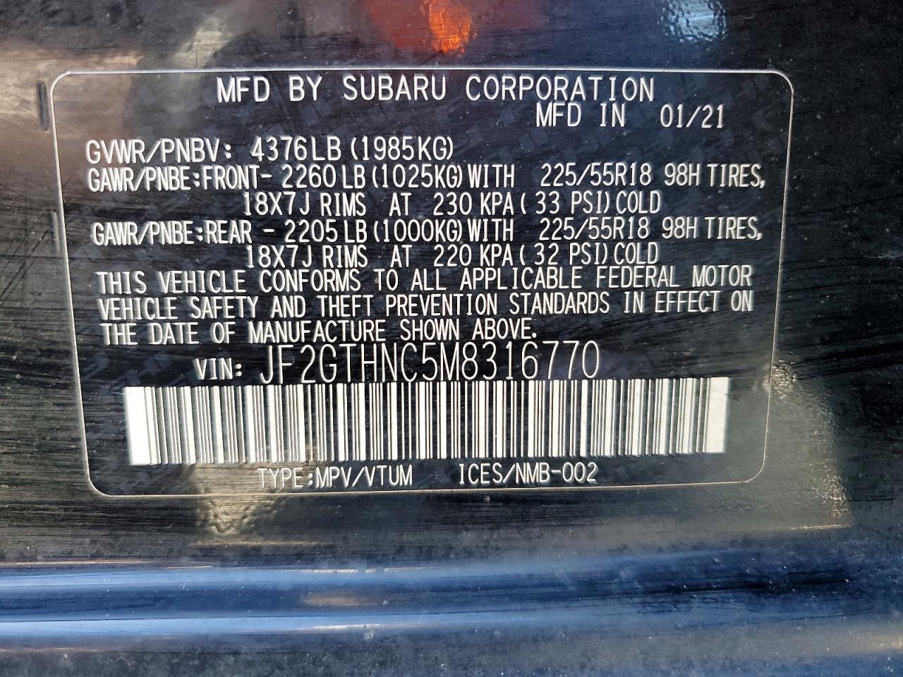 2021 SUBARU CROSSTREK