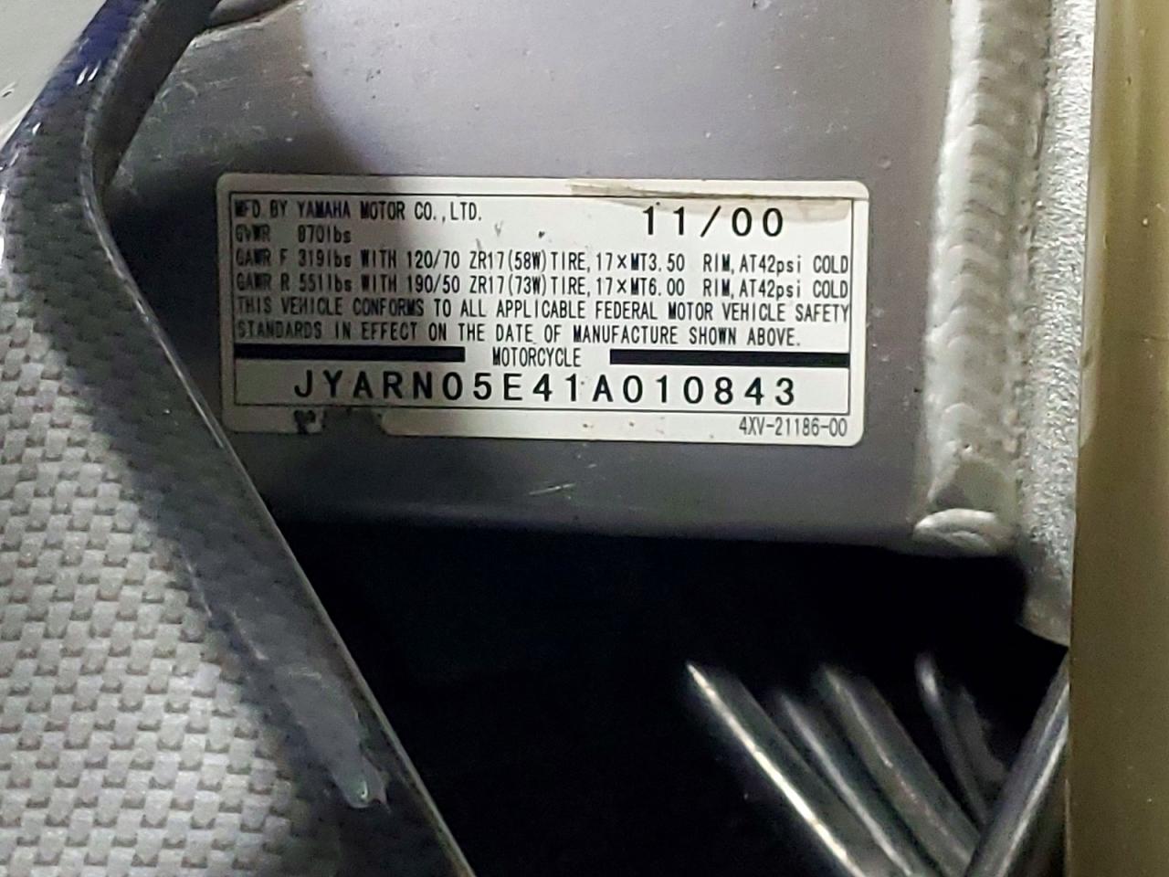 2001 YAMAHA YZF1000