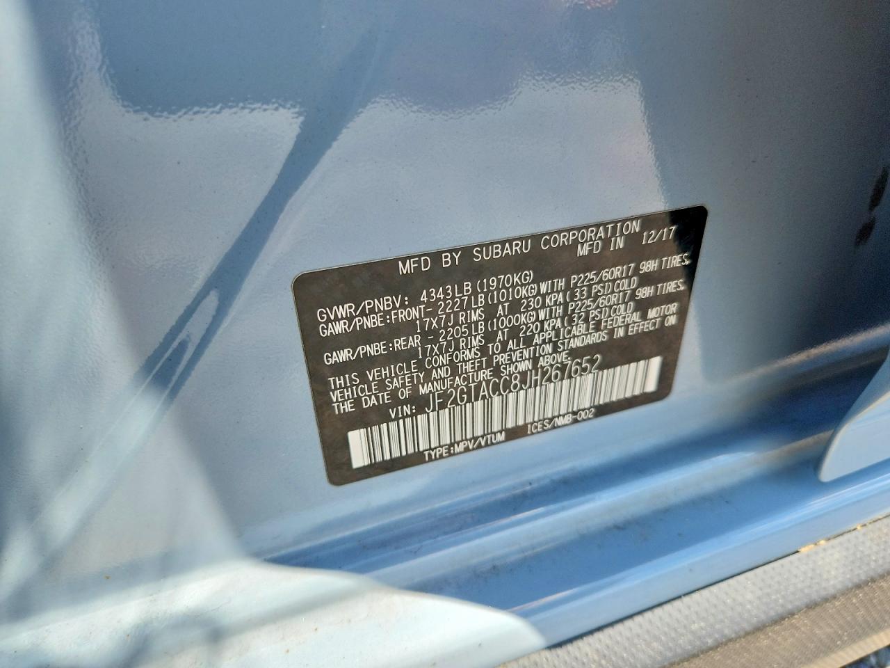 2018 SUBARU CROSSTREK