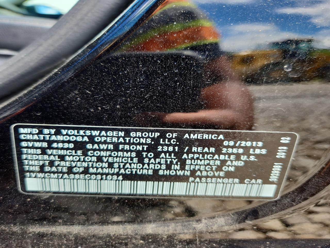 2014 VOLKSWAGEN PASSAT