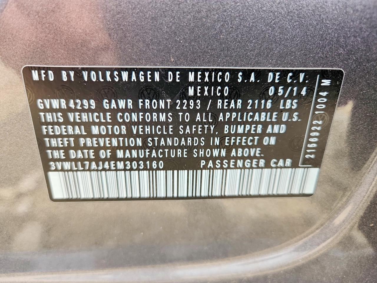 2014 VOLKSWAGEN JETTA