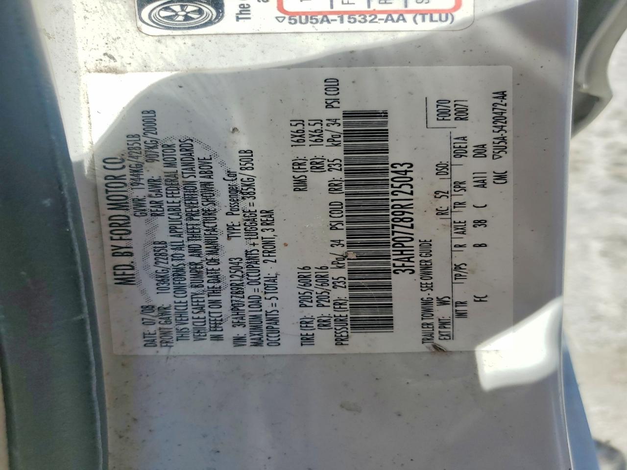 2009 FORD FUSION