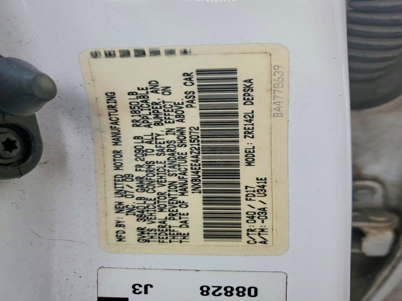 2010 TOYOTA COROLLA S