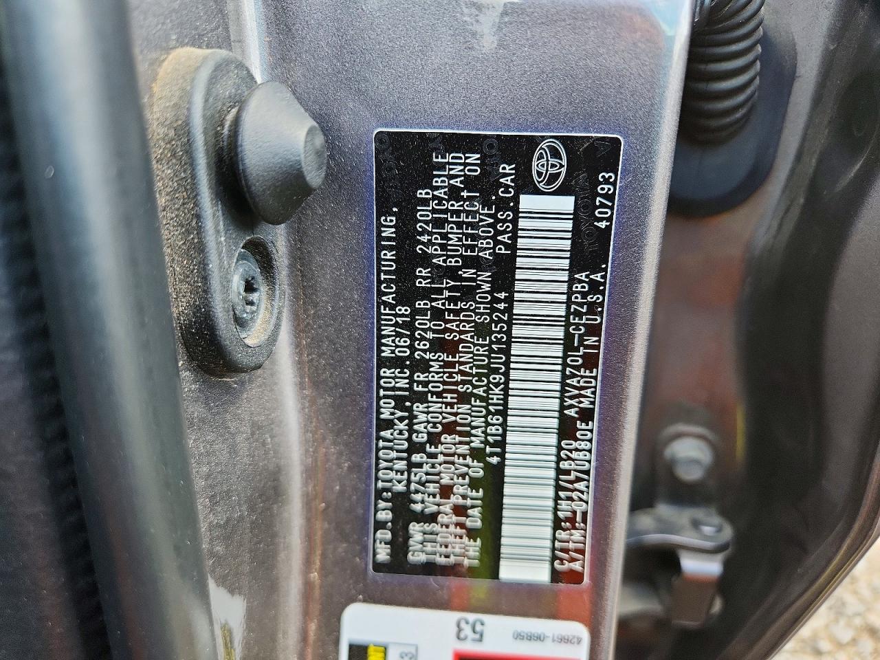 2018 TOYOTA CAMRY