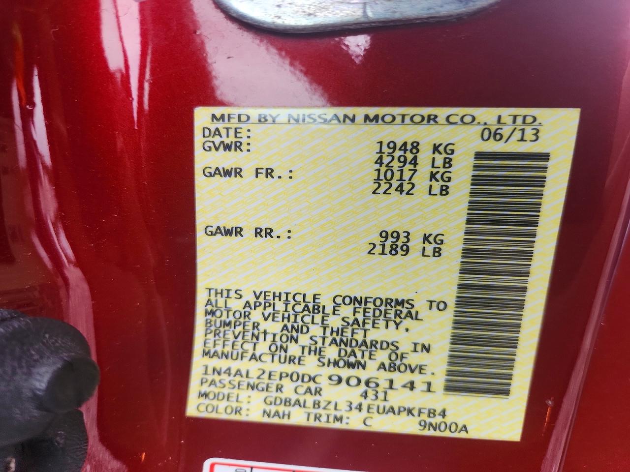 2013 NISSAN ALTIMA