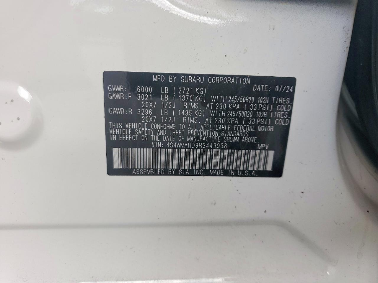 2024 SUBARU ASCENT