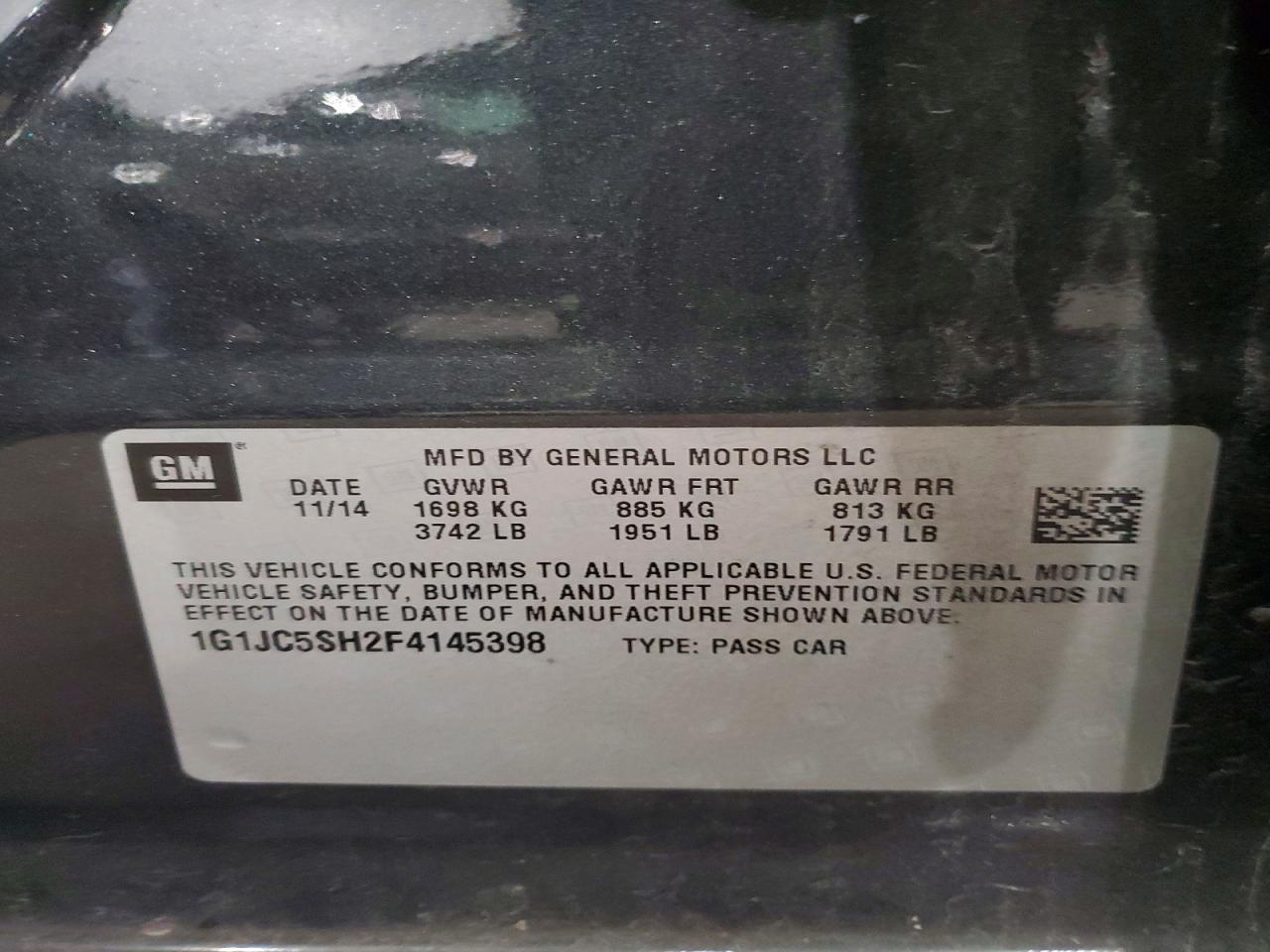 2015 CHEVROLET SONIC