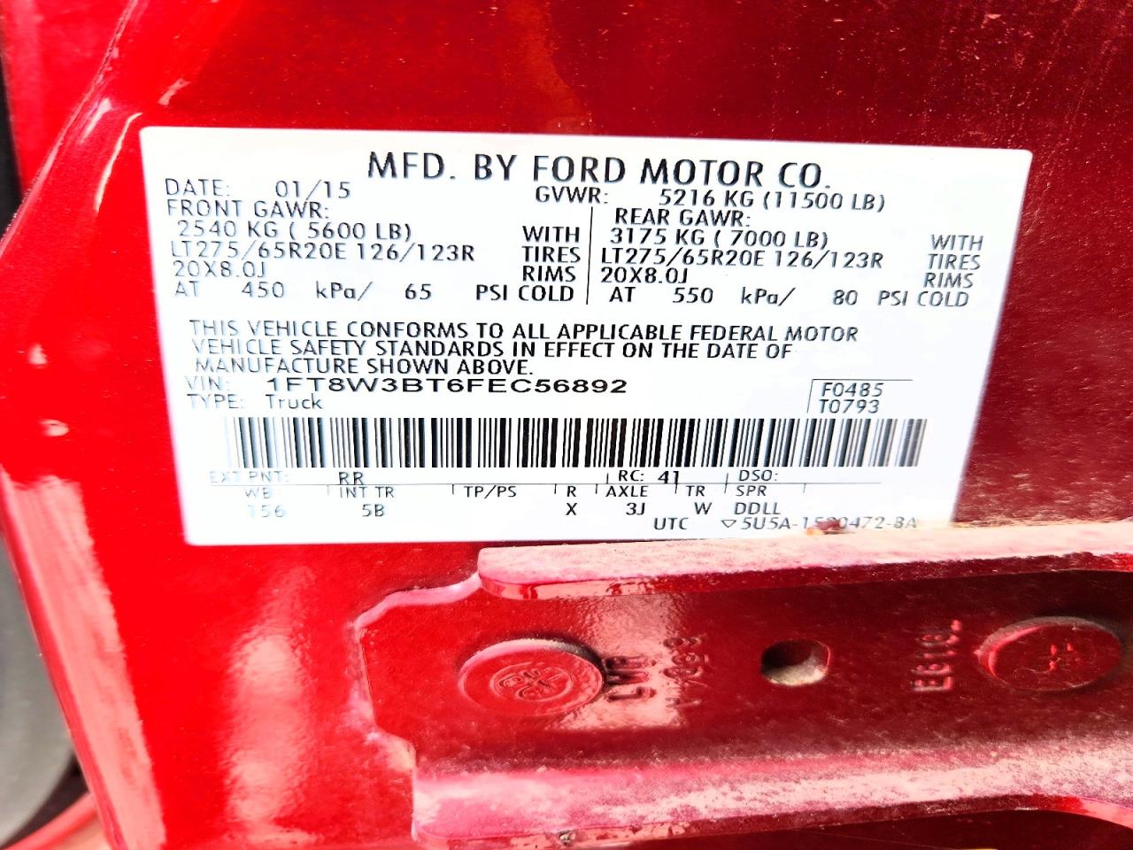 2015 FORD F350 SUPER