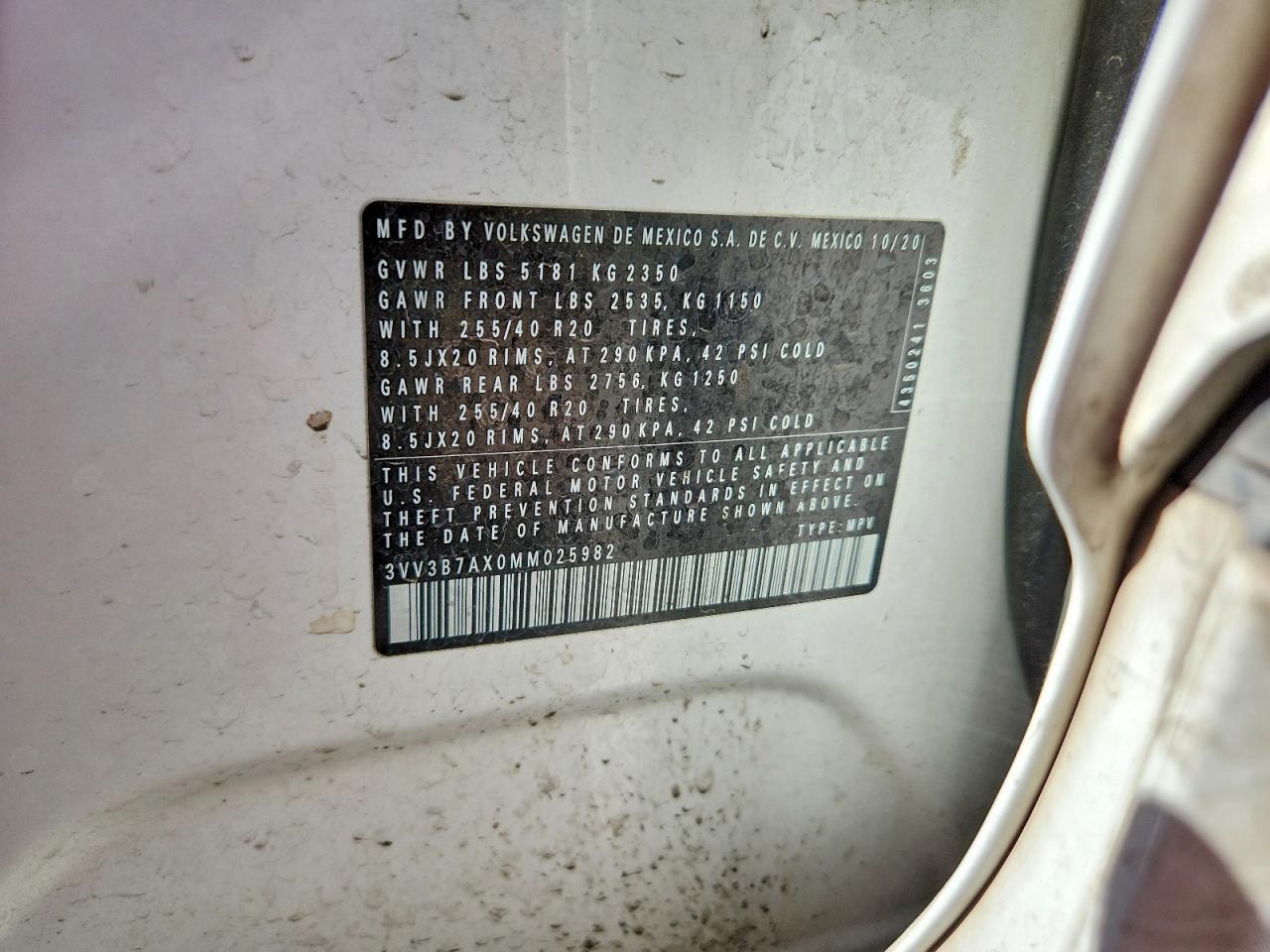 2021 VOLKSWAGEN TIGUAN