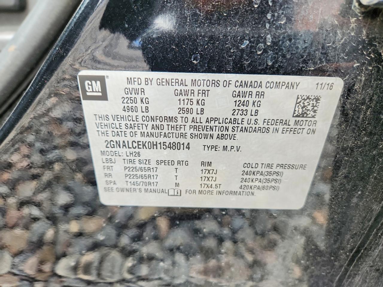 2017 CHEVROLET EQUINOX