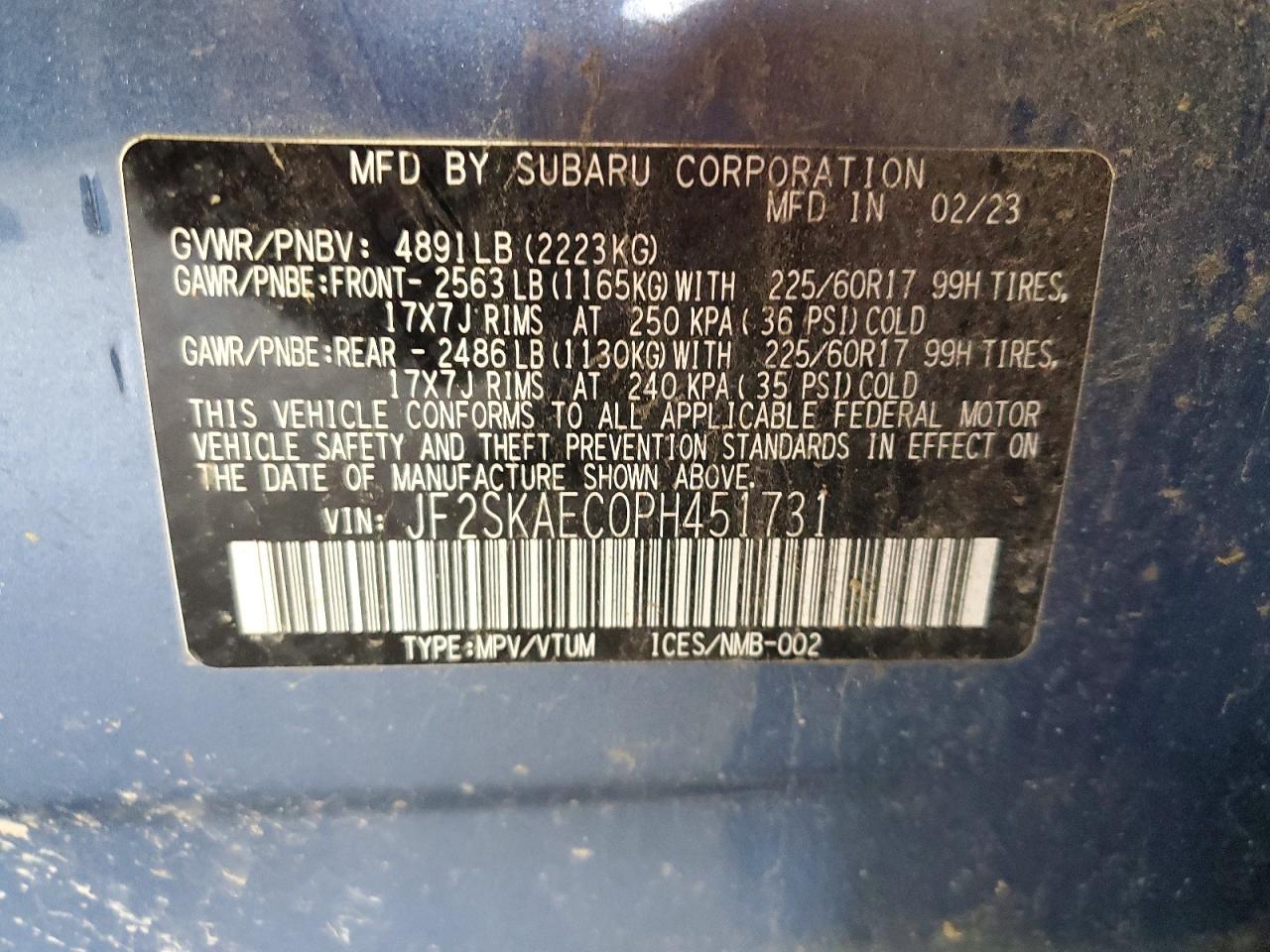 2023 SUBARU FORESTER
