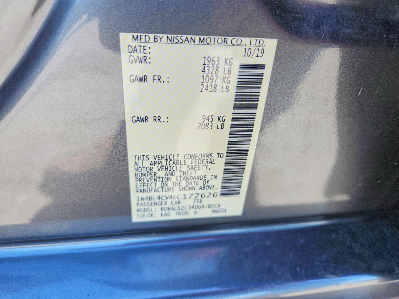 2020 NISSAN ALTIMA