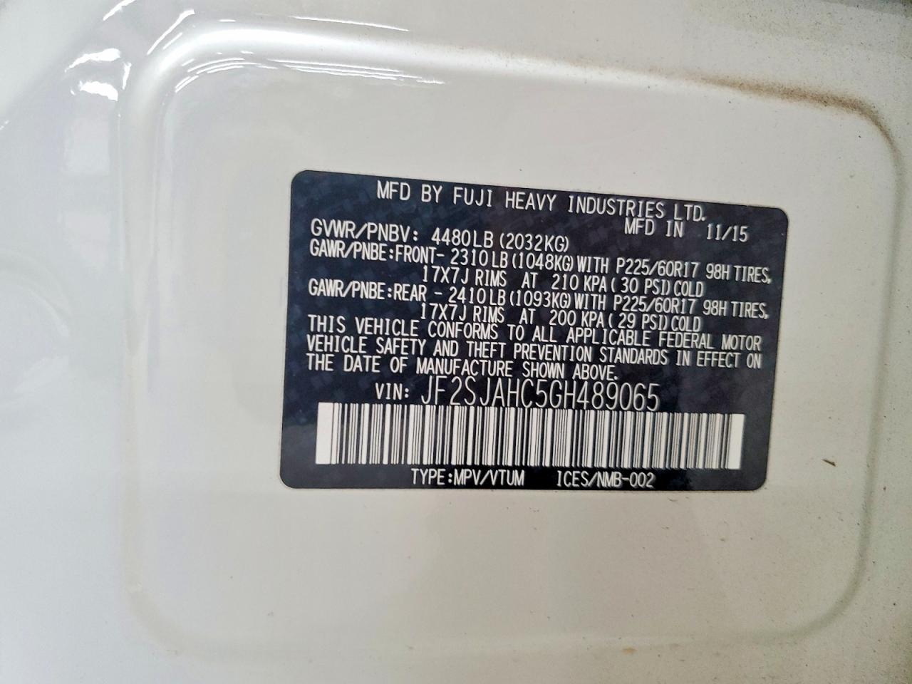 2016 SUBARU FORESTER