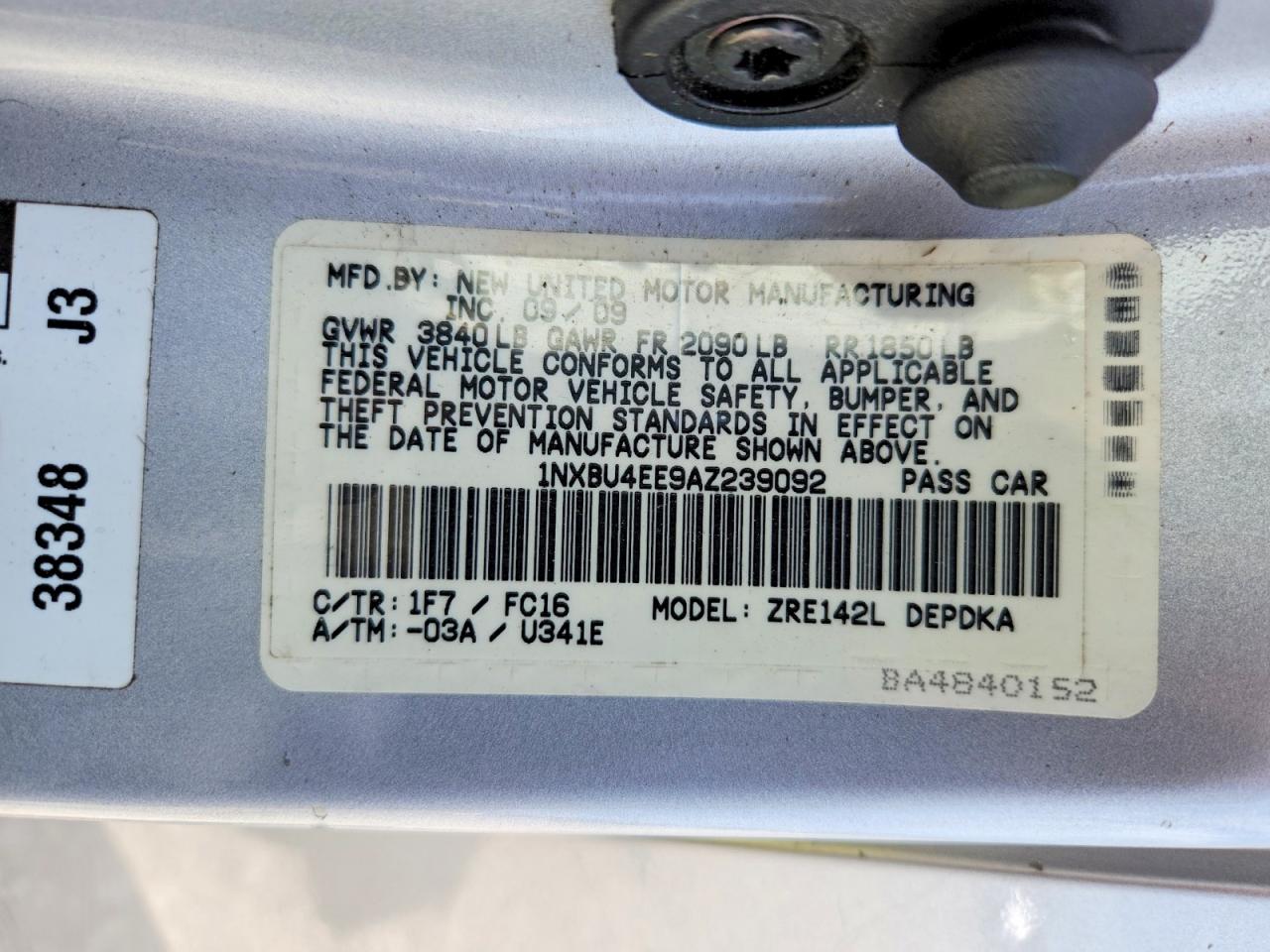 2010 TOYOTA COROLLA