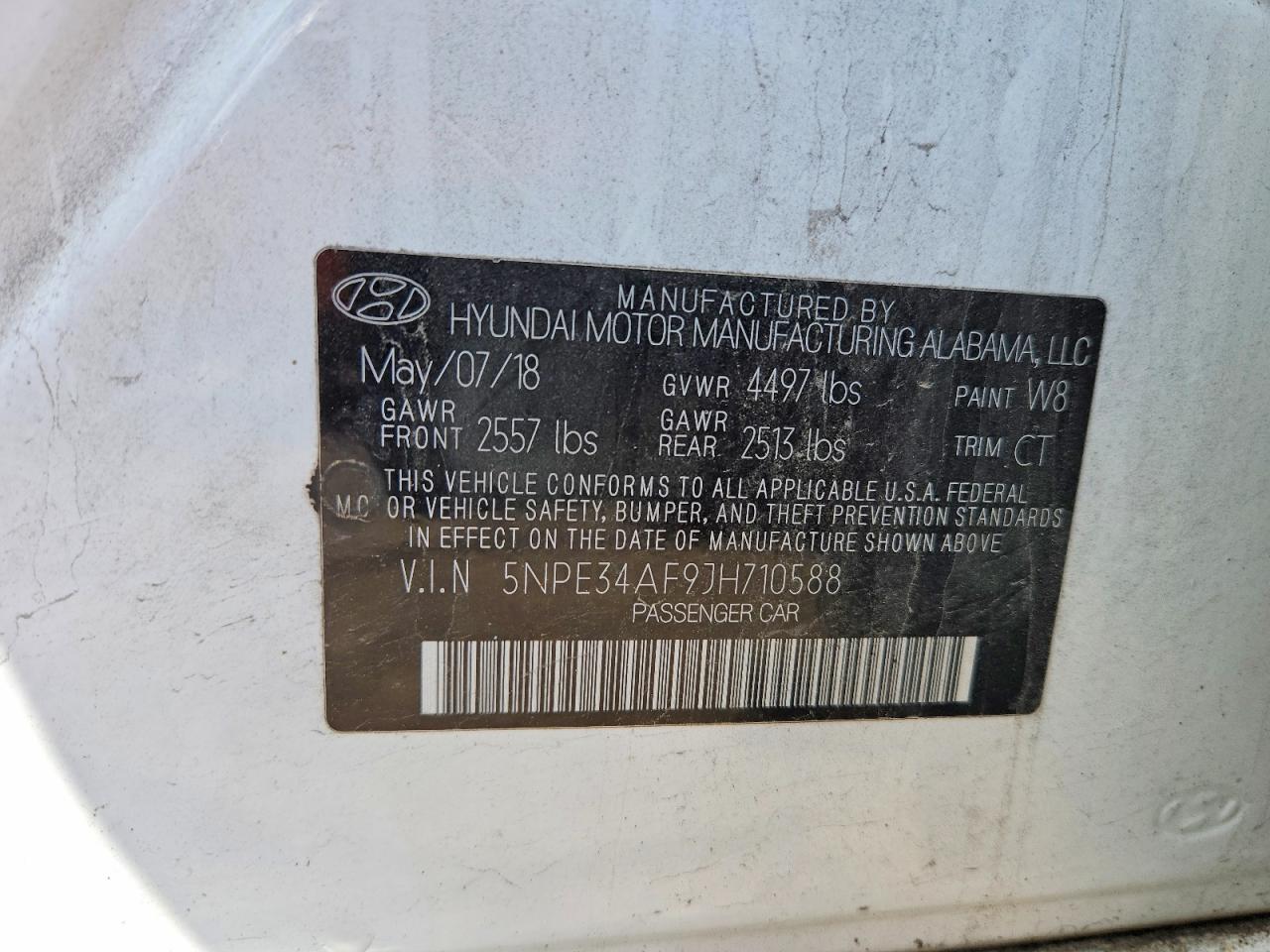 2018 HYUNDAI SONATA