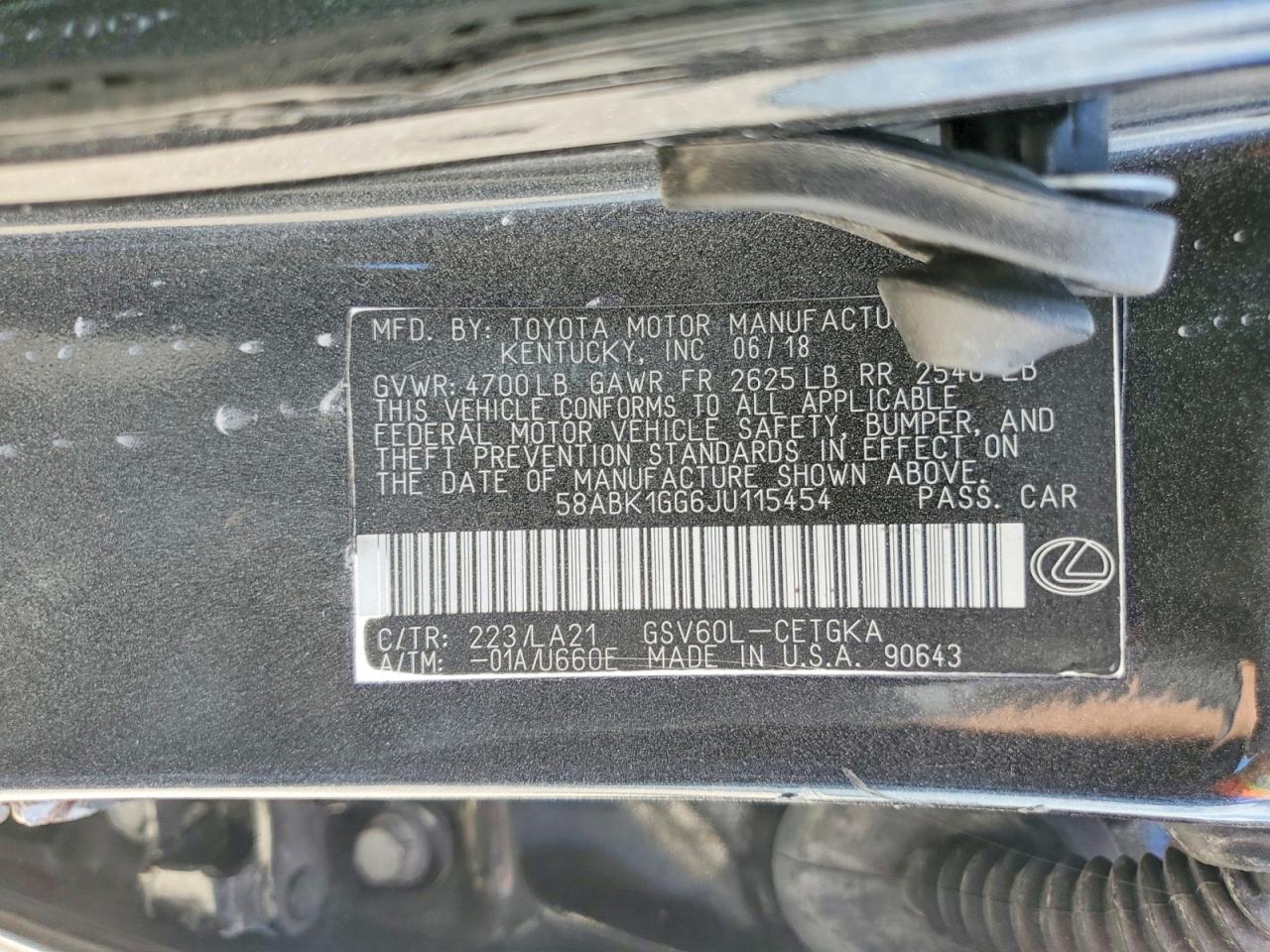2018 LEXUS ES350