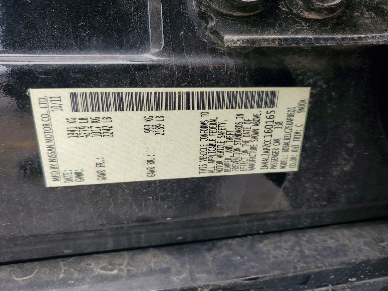 2012 NISSAN ALTIMA