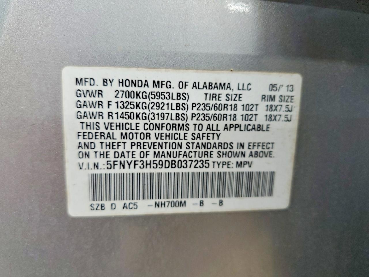 2013 HONDA PILOT