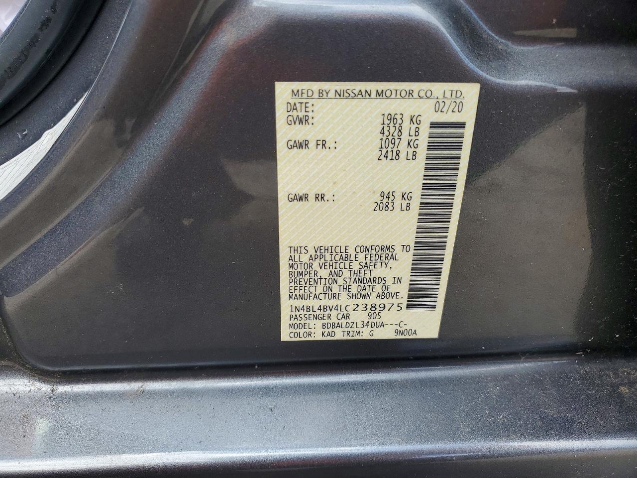 2020 NISSAN ALTIMA
