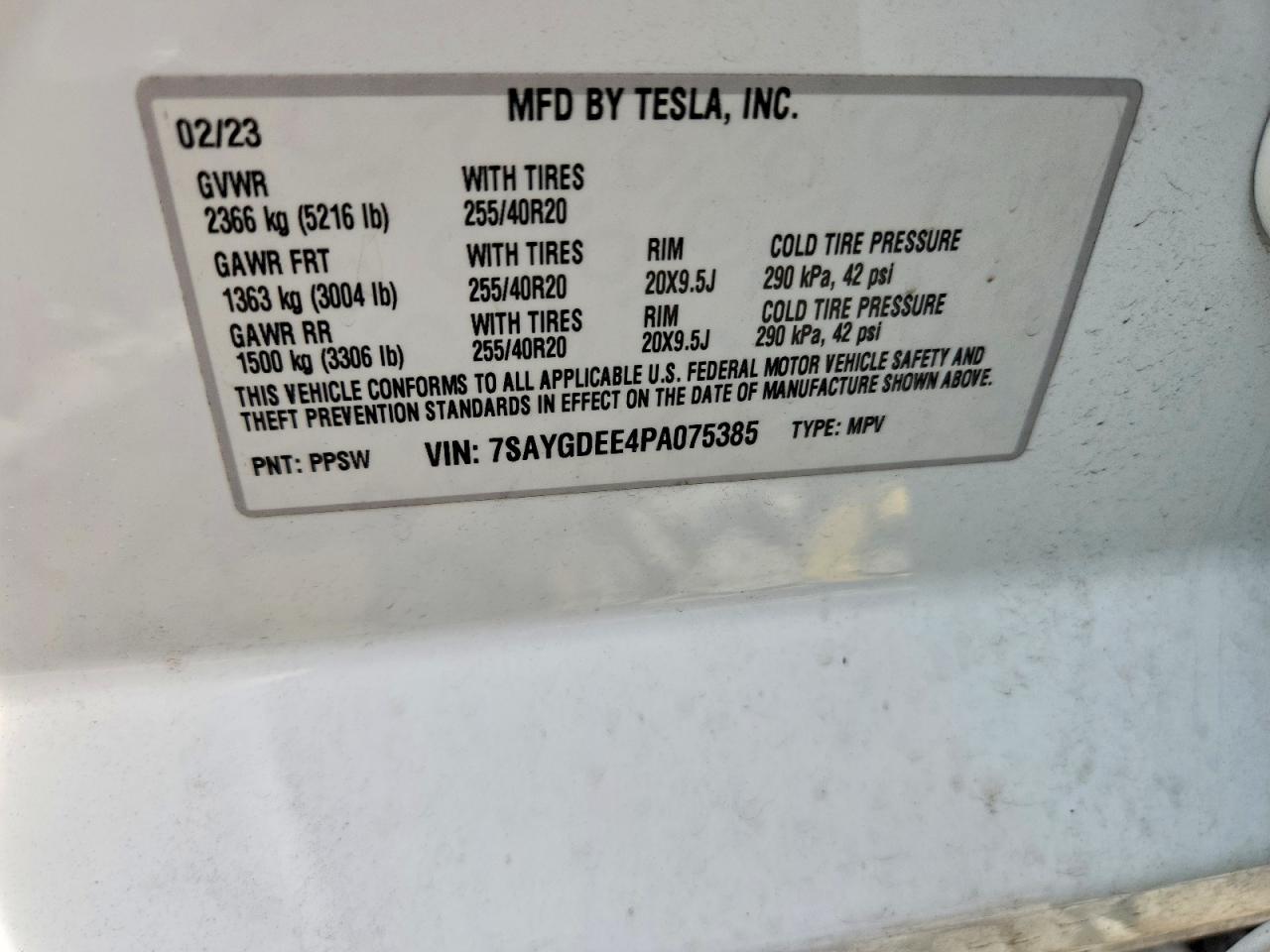 2023 TESLA MODEL Y
