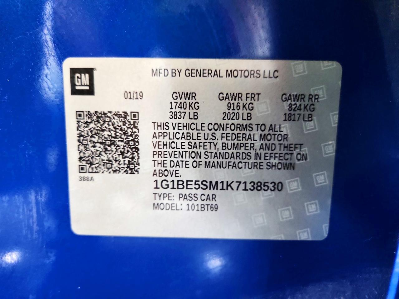 2019 CHEVROLET CRUZE