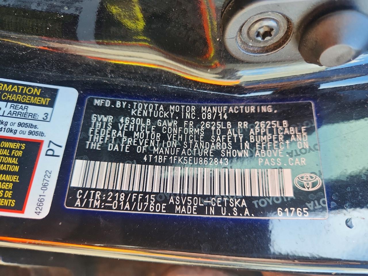 2014 TOYOTA CAMRY