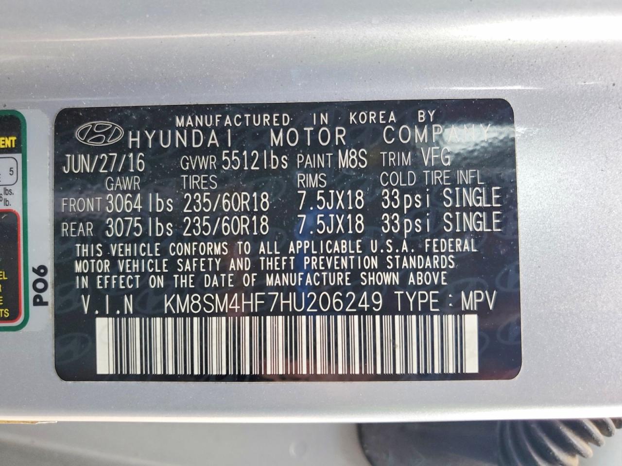 2017 HYUNDAI SANTA FE