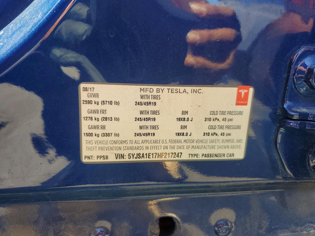 2017 TESLA MODEL S
