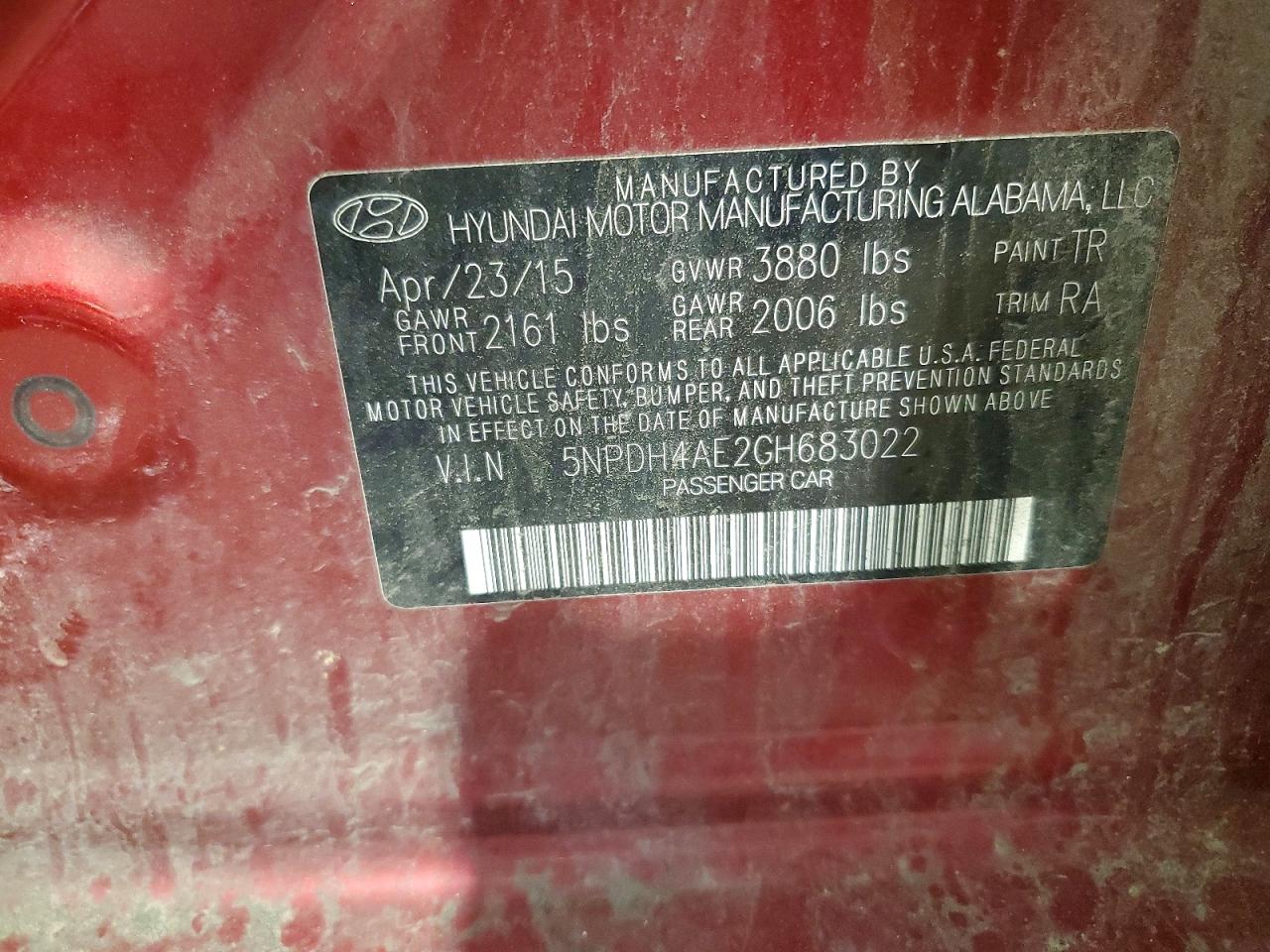 2016 HYUNDAI ELANTRA