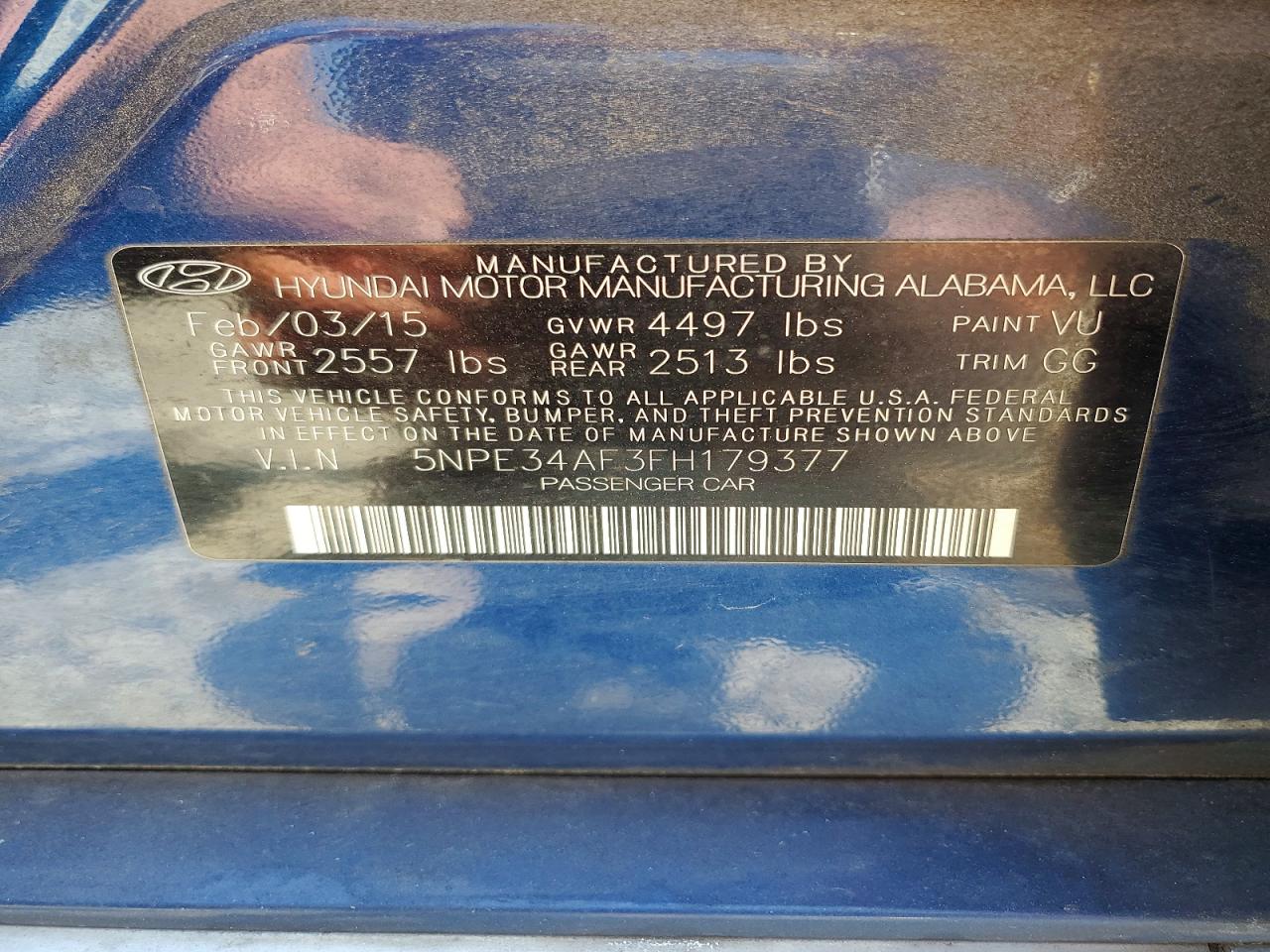 2015 HYUNDAI SONATA