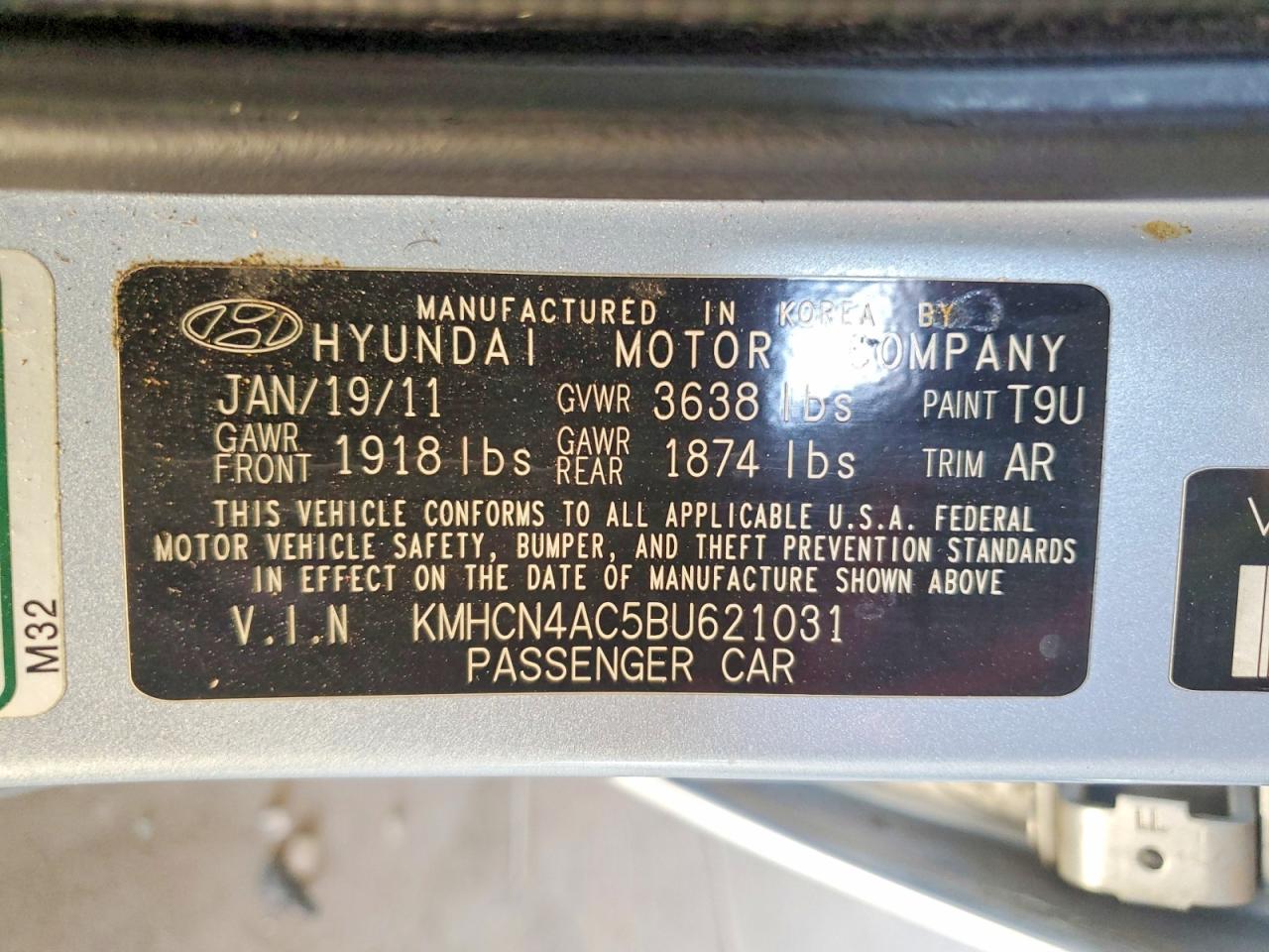 2011 HYUNDAI ACCENT