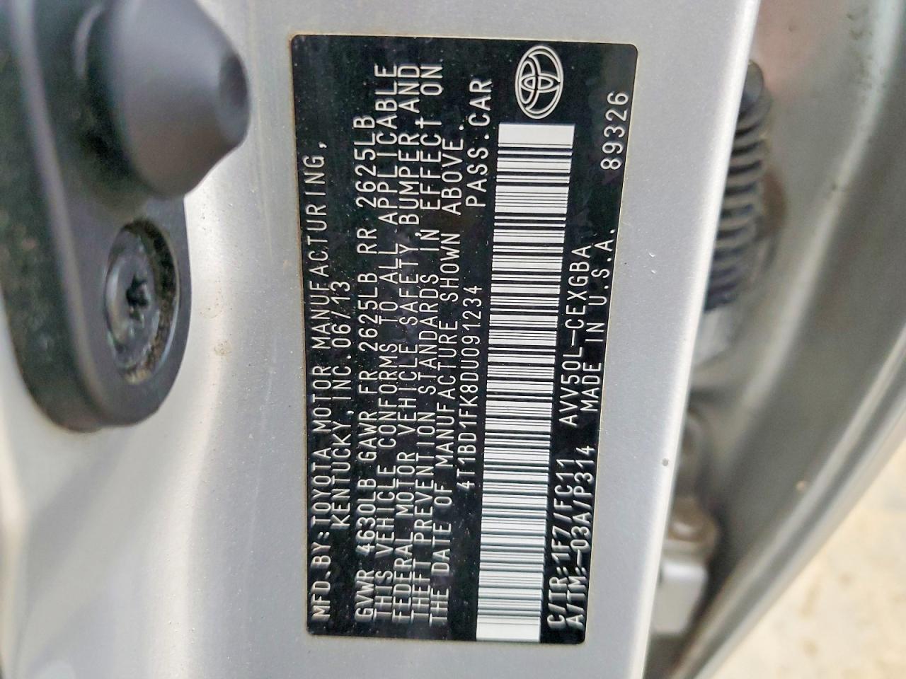 2013 TOYOTA CAMRY SOLA