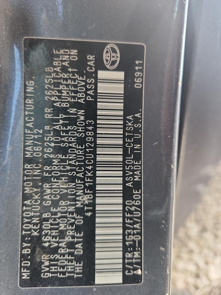 2012 TOYOTA CAMRY