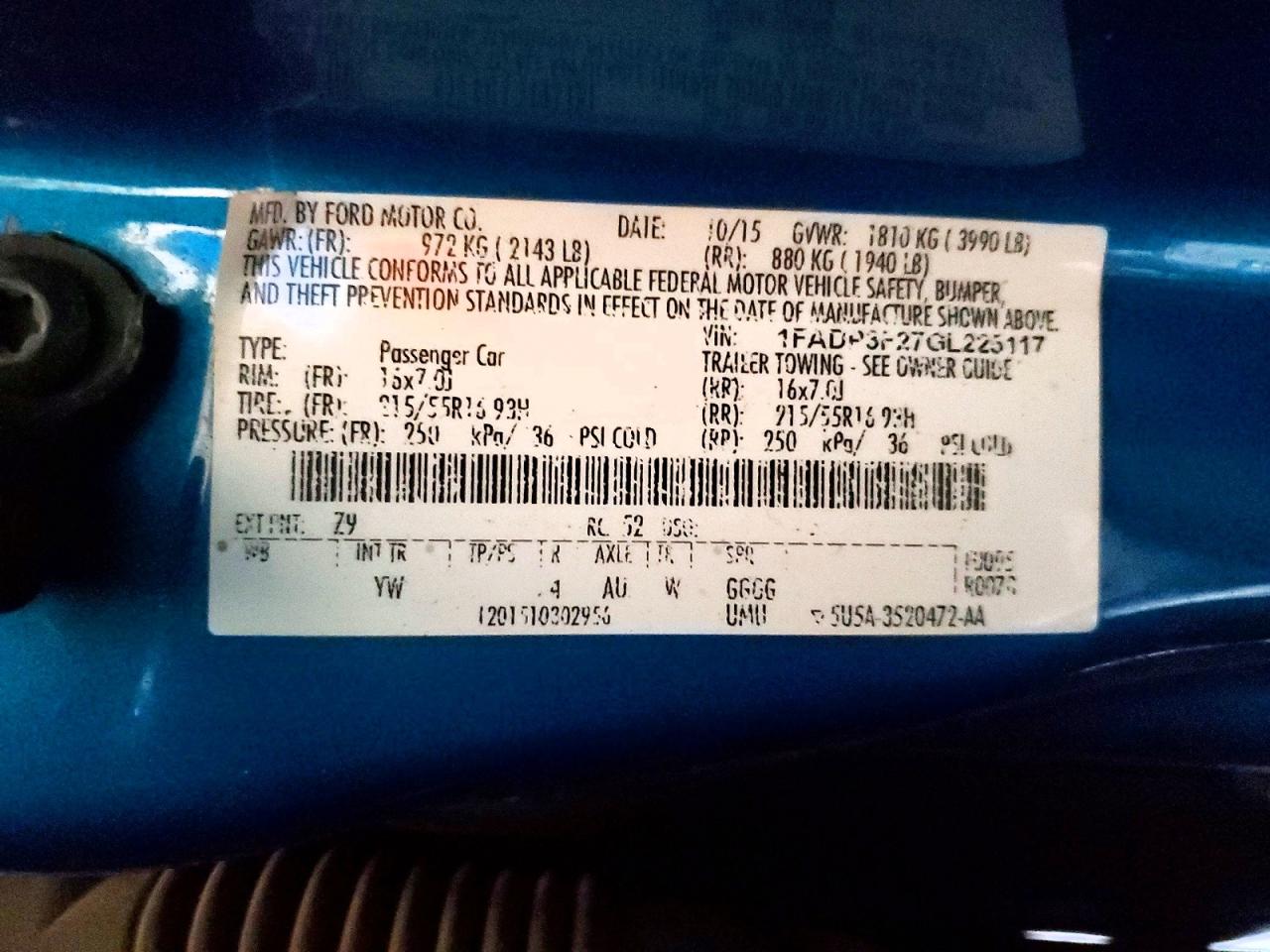2016 FORD FOCUS