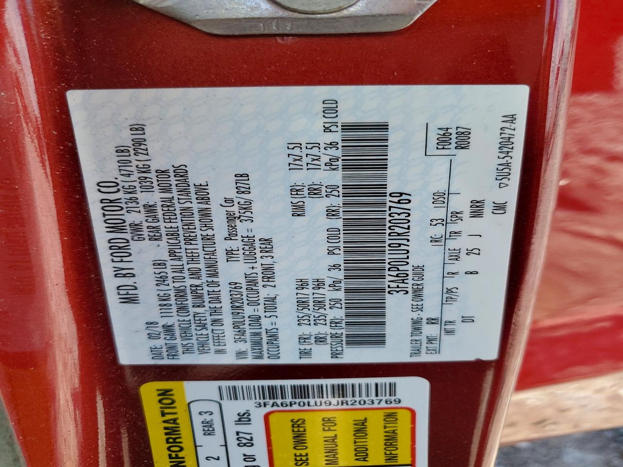 2018 FORD FUSION