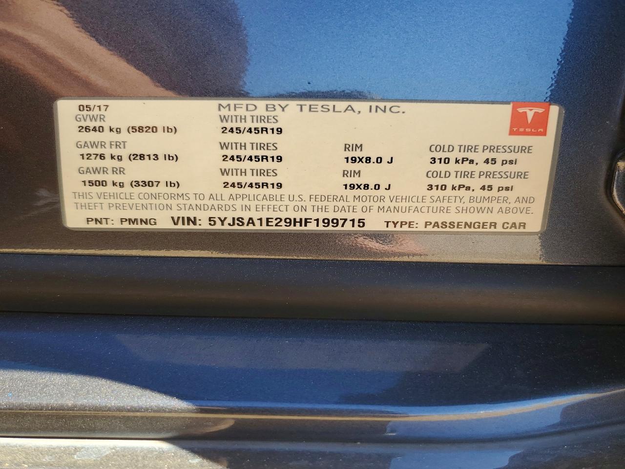 2017 TESLA MODEL S