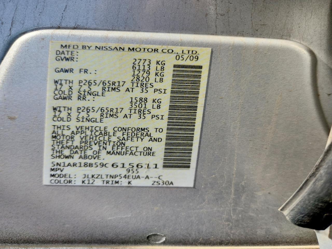 2009 NISSAN PATHFINDER