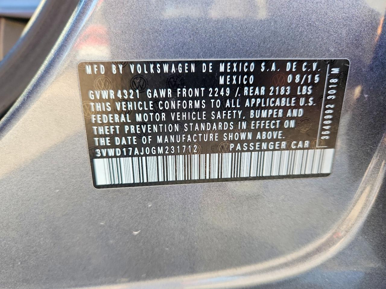 2016 VOLKSWAGEN JETTA