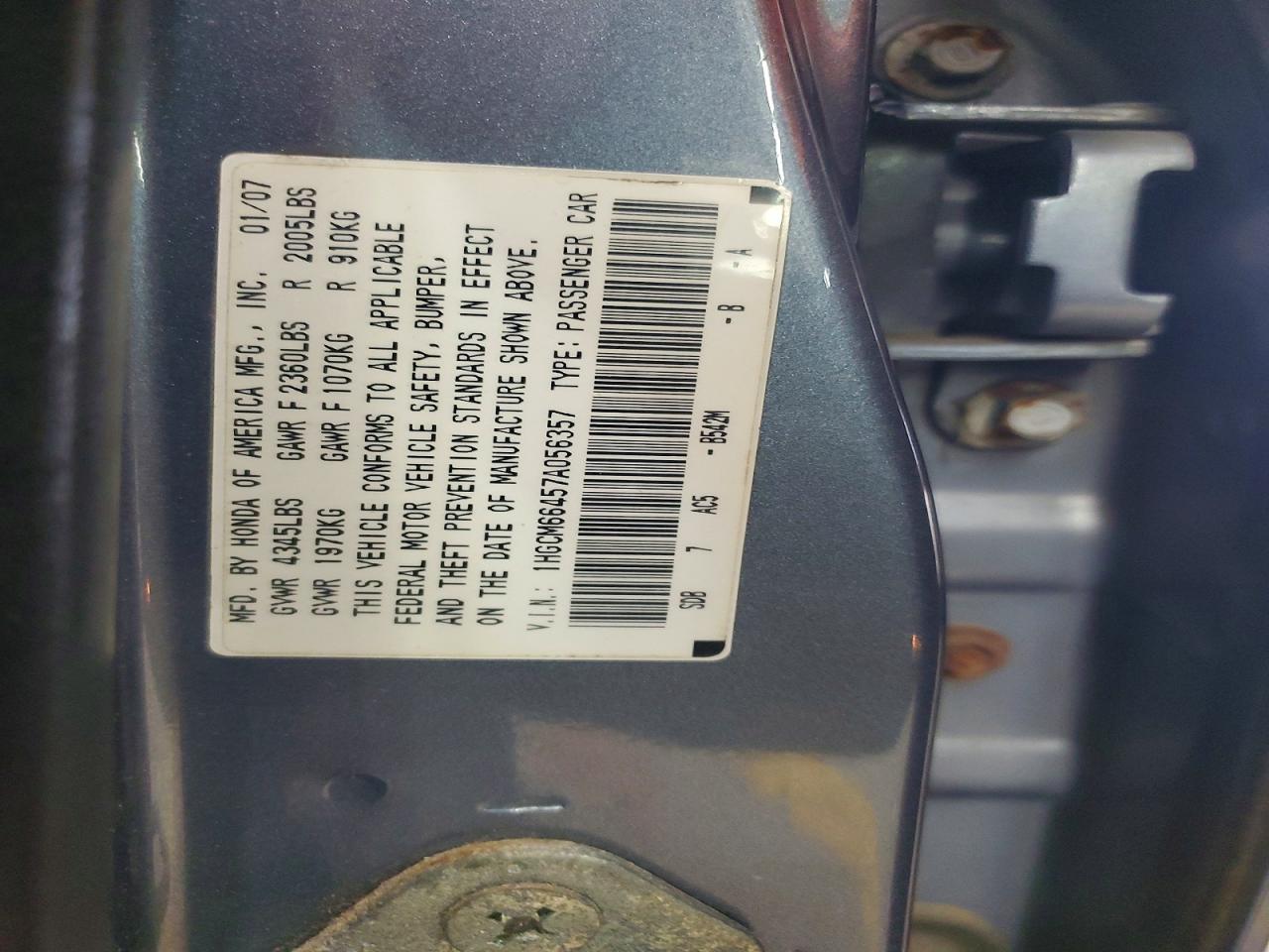 2007 HONDA ACCORD