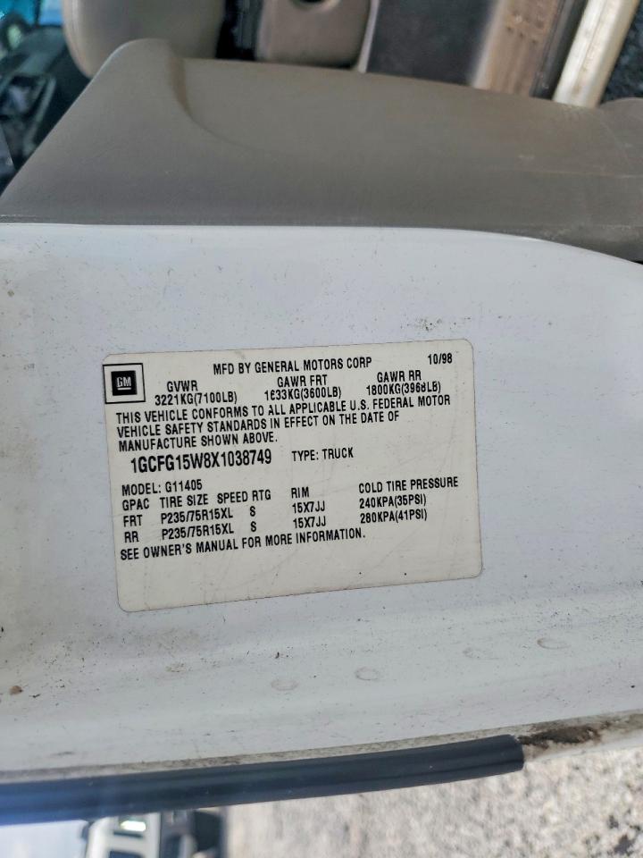 1999 CHEVROLET EXPRESS G1